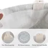 Gift Wrap 3Pcs White Burlap Tote Jute Bags With Handles & Laminated Interior Wedding Bridesmaid Bag Reusable Grocery