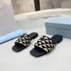 Designer New Women's Slippers Square Flat Sandals Summer Leather Flats Comfort Shoes Walking Shoes Seaside Flip-Flops 35-43 With Box