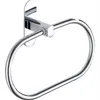 Bath Accessory Set Punch-free Towel Ring Holder Hanger Stainless Steel Wall Mounted Oval Hanging Rack Bathroom Hardware Gadgets