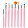 LLD Nylon Hair Wooden Handle Watercolor Paint Brush Pen Set for Learning Diy Oil Acrylic ing Art Brushes Supplies