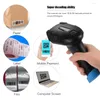 Aibecy 1D 2D QR Wireless Barcode Scanner Barcode Reader mit USB Cradle Empfänger Ladestation 100 m lange Übertragungsdistanz