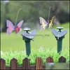 Decorazioni da giardino Energia solare Mosche danzanti Farfalle Decorazioni da giardino Vibrazione svolazzante Mosca Colibrì Uccelli volanti Cortile F Dhers