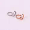Hoop Earrings 20MM Stainless Steel Lover Circle Round Rose Gold Color Elegance Women Lady Party Wedding Gift