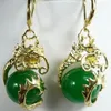 NEW Fashion Jewelry Fancy 12mm green jade dragon earrings AAA