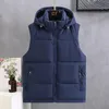 Men's Vests Men's Autumn Winter CottonPadded Vest Removable Hat Hood Waistcoat Warm Sleeveless Winter Jacket Zipper Coat Plus Size 5XL 221208