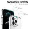 Rymdfodral Clear Acrylic stötsäkert telefonfall Anti-drop robust skydd för iPhone 14 13 12 11 Pro Max XR 8 7 6 Plus med detaljhandelspaket