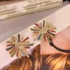 Stud Earrings Fashion Luxury Multicolor Fireworks Earring For Women Wedding Cubic Zirconia Dubai Bridal Jewelry Accessories E-556