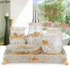 Bath Accessory Set European Resin Household Bathroom Soap Dispenser Tooth Brush Holder Cup Dish Tray Toilet Wastebin Storage 221207