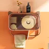 Toalettpappershållare Multifunktionell vattentät vävnadslåda Väggmonterade rack Lyxiga badrumstillbehör 221207