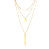 Boho multicouche barre collier ras du cou avec longue chaîne pour femmes en acier inoxydable bijoux or Tone225J9698895