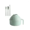 Setwares Sets 5pc/set Korean Style Multipurpose Spoon Fork Soup Bowl Student Lunch Box Instant Noodle Cup Bento