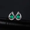 Dangle Chandelier JewelryPalace Green Simulé Nano Emerald 925 Sterling Silver Hoop Clip Boucles d'oreilles pour les femmes Déclaration Poire coupe Gemstone Bijoux 221208