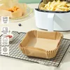 Baking Tools 100pcs Air Fryer Disposable Paper Liner Mat Square Steamer Basket Barbecue Oven Cooking Oil Mats For Kitchen