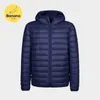 Mens Down Parkas Banan Store Style Mens Ultra Light Krótka z kapturem kurtka Paknabka Fullzip Puffer Jacket S6xl 221207