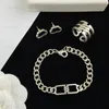 Luxury Hollow Ring Womens Designer Jewelry Sets Charming Silver Love Bracelet Fashion B Letters Stud Sparkle Earrings 925 Silver Bangle New