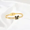 Bangle FYSARA Trendy Chic Butterfly Design Stainless Steel Bangles Bracelets For Women Charm Texture Simple Gold Color Accessories7377584