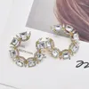 Hoop Earrings Diamond Crystal Semicircle Color Black Yellow White Gemstone Bohemian Fashion Jewelry Gift Accessories