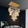 현대적인 고급 램프 LED 거실을위한 샹들리에 대형 가정 장식 매달려 가벼운 창조적 디자인 빌라 계단 금 아크릴 램프