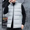 Men's Vests Simple Vest Jacket Striped Quilted Comfy Winter Autumn Stand Collar Male Cotton Padded Waistcoat