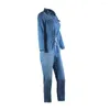 Women's Tracksuits Casual Jeans Suit Women Denim Two Pieces Set Blue Long Sleeve Top&amp;Long Pants Slim Tracksuit Outfits 2022 Spring