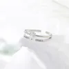 Bagues de mariage turavzcc chute d'eau clairement zircon en larme en larmes uniques anneau de doigt à double couche pour femmes bijoux de mode fille