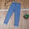 Trousers 4 12year Children's Clothes Girls Bow Jeans Casual Slim Thin Denim Baby Girl For Big Kids Long Chain 221207