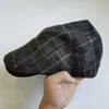 Berets Winter Unisex Plaid Grau Maler Hut Baskenmütze Cosplay Zubehör Casual Männer Frauen Peaky Warme Kappe Für Weibliche