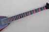 Black V Electric Guitar med Red Sticker Floyd Rose Rosewood Fingerboard 24 FRETS kan anpassas som begäran