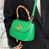 Wholesale factory ladies shoulder bags high-quality shaped leather handbag retro solid color women handbags European and American popular green small square bag