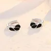 Boucles d'oreilles cerceau mode créative petit deux tons noir flamme feuilles minuscules Huggies belle Mini boucle d'oreille piercing pour les femmes cadeaux