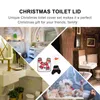 Toiletbrakomslagen Kerstbaderkleed Sets Sneeuwman Deksel Cover Vloegkussentank voor vakantie Xmas Home Decoratie