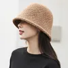 Large Brim Chapeaux Seau Hiver Pour Femmes Épaissie Chaud Oreille Protecteur Cap Laine Française Dame Panama Randonnée En Plein Air Tricoté Pêcheur 221208