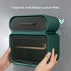 Toilet Paper Holders Waterproof Box Free Punching 2 in 1 Bathroom Storage Shelves Wall Mounted Tissue 221207