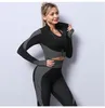 Yoga -outfits Zet naadloze sportkleding yoga -pak fitness kleding sportschool sportpakken 2 -delige training hardloopkleding legging sets voor vrouwen