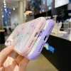 Nowy wspaniały słodki laserowa karta Butterfly Case na iPhone 13 12 11 Pro Max XS 14 XR 7 8 Plus różowy fioletowy brokat miękka, przezroczysta okładka