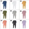 Body noir à manches longues 9 couleurs barboteuses nouveau-nés bébé combinaisons solides vêtements pour enfants garçons nourrissons filles plaine tricoté coton footies M4260