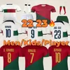 WK 2022 Portugese voetbalshirts JOAO FELIX BERNARDO R. Leao G.Guedes Bruno FERNANDES Fans Tees speler DIEGO J. OTAVIO RONALDO voetbalshirt Heren Kindertenue