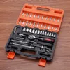 Andra handverktyg PCS Socket Ratchet Car Repair Wrench Set Head Pawl Spanner Skruvmejsel Professionell metallbearbetningssats 221207