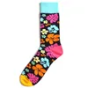 Мужские носки мужчины Sock Street Cartoon Leaf Flower Tree Tree Diamond Rattice красочная забавная забавная мужская вентиляция.