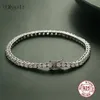 Kedja Pure Silver på 16-20,5 cm Tennisarmbandsmycken 2-4mm 5A CZ Eternal Gift For Wife Fotunning Real 925 Jewellery 221207