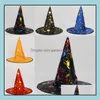 Cappelli da festa Berretto a punta da strega Colorf Star Print Costume di Halloween Cappelli da festa Donna Uomo Accessorio Diavolo Sn1260 Consegna a domicilio Gard Dhuk8