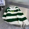 Kvinnors tröjor Designer Green and White Striped Letter Classic Color Matching Sticke Pullover Tweater For Men Women 2601