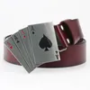 Ceinture de poker Boucle de boucle authentique ceinture décorative véritable Beather
