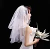 Stunning Short Wedding Veil White Bridal Veils Tulle with Pearls Headwear