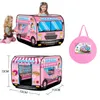 Redução de tendas de brinquedo Play Dobrable House Fire Truck Bus Pop Up Tent Playhouse Cloth Presente para crianças Fightinging Model Dopship 221208