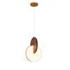 Lampes suspendues Lustre en noyer Moyen-Ancien Designer Café Restaurant Chambre Chevet