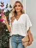 Kvinnors blusar Casual Women Summer T-shirt Fashion Printed Patchwork Stretch Loose Shirt Clothes Oregelbundet 2023 Wool Ball Tops Top226