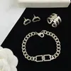 Luxury Hollow Ring Womens Designer Jewelry Sets Charming Silver Love Bracelet Fashion B Letters Stud Sparkle Earrings 925 Silver Bangle Top