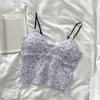 Damen-Tanks, Damen-Unterwäsche, Sommermode, kurze Blumen-Tops, sexy Push-Up-Tanktops, Mädchen ohne Stahlring, Dessous, Damenkleidung