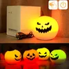 Night Lights Halloween Party Decorations Pumpkin LED Light Silicone Touch Lamp USB Rechargeable Colorful Table For Kids Room Gift